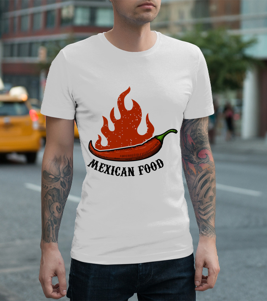 Mexican Food Spicy Chili Pepper Flame T-Shirt