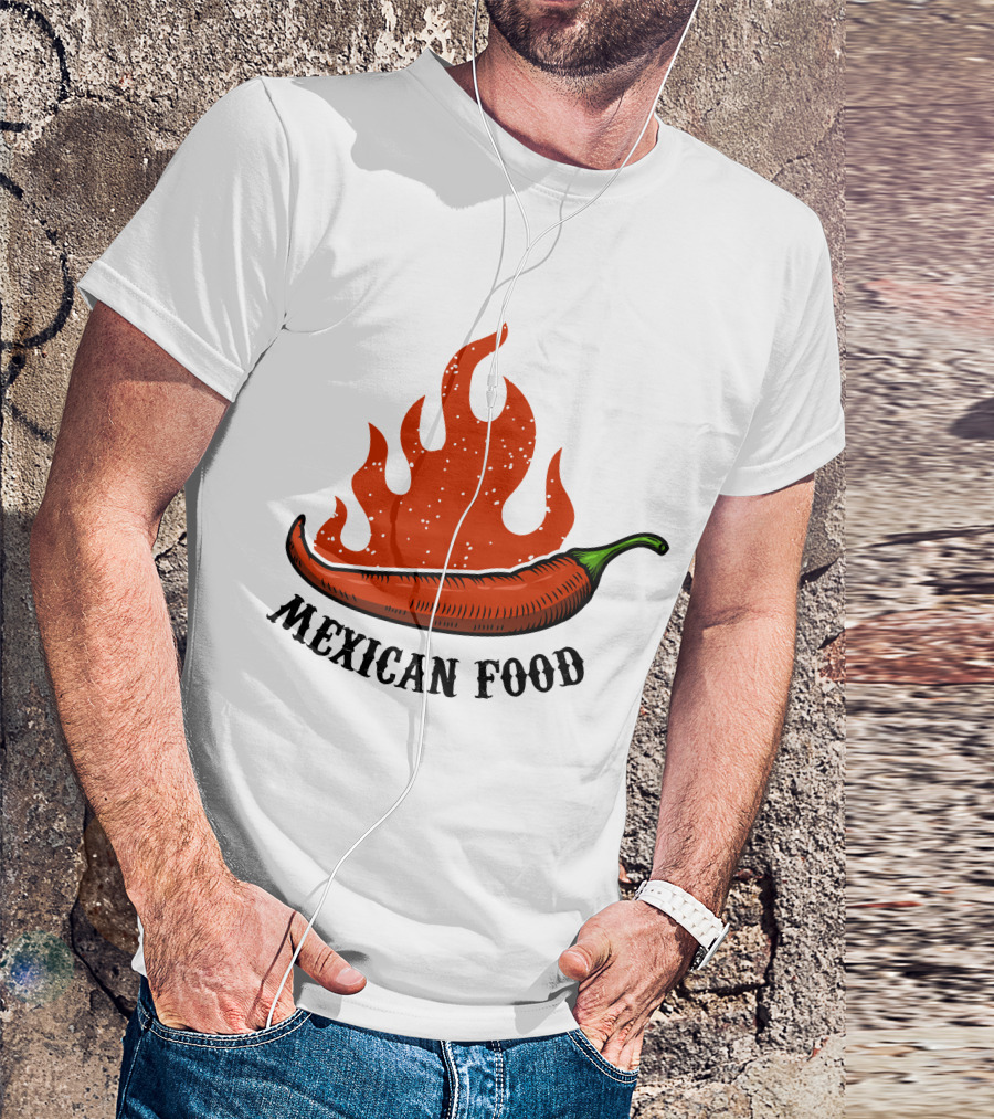 Mexican Food Spicy Chili Pepper Flame T-Shirt