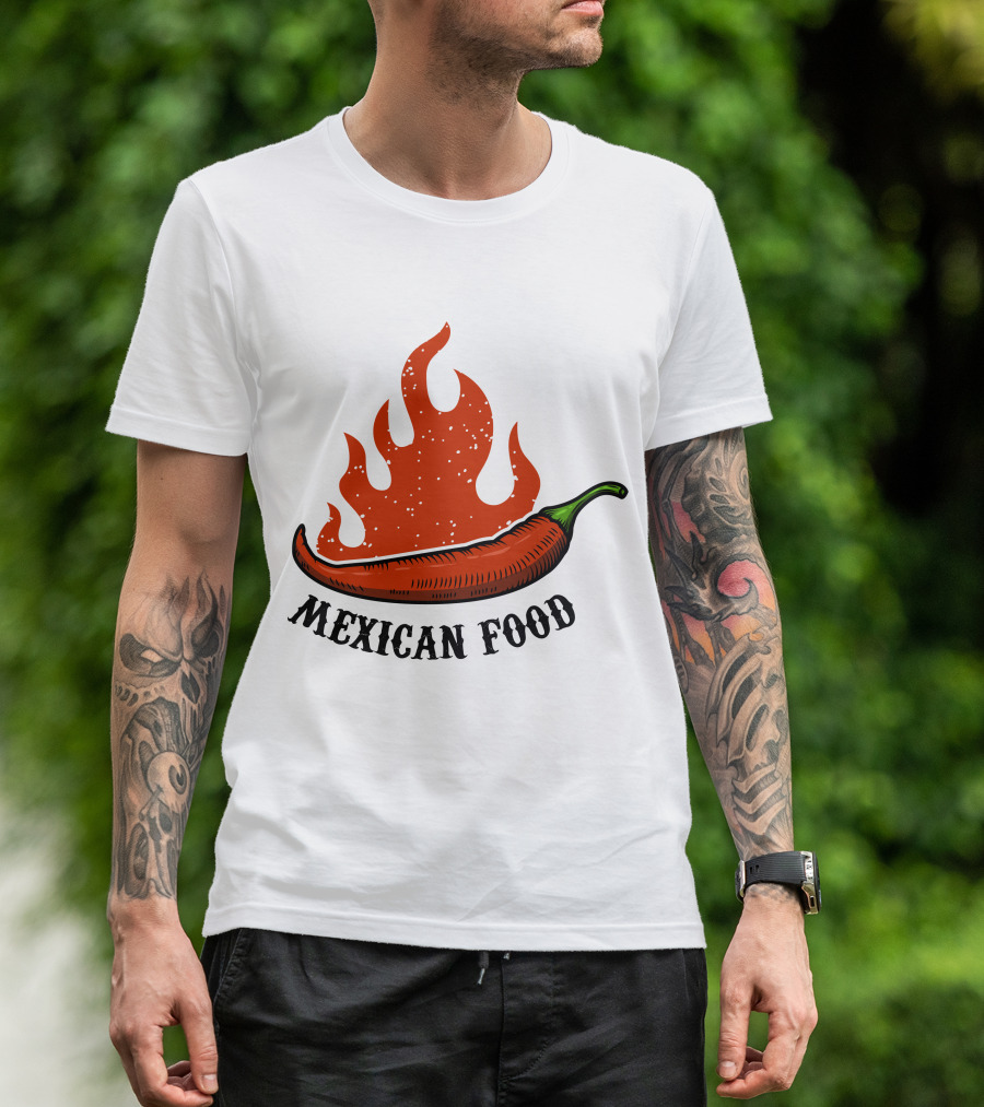 Mexican Food Spicy Chili Pepper Flame T-Shirt