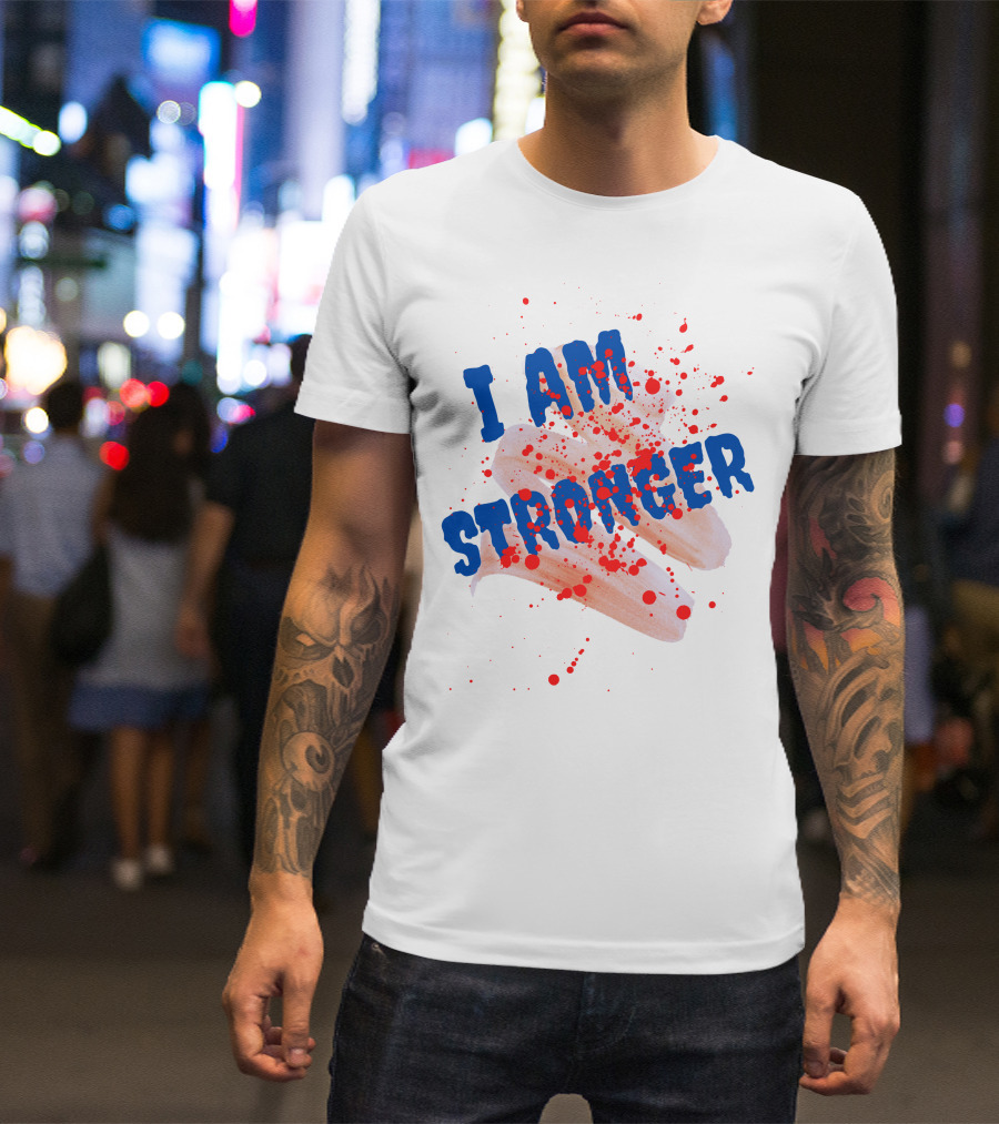 I Am Stronger Blood Splatter Hot Dog T-Shirt