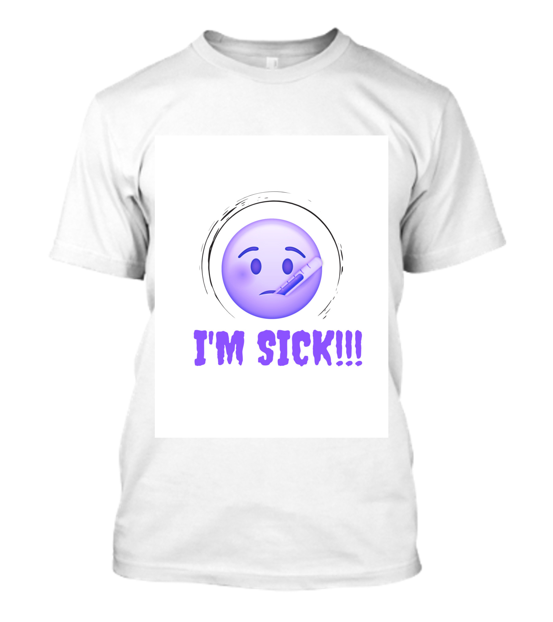 I'M SICK Emoji Face With Thermometer T-Shirt