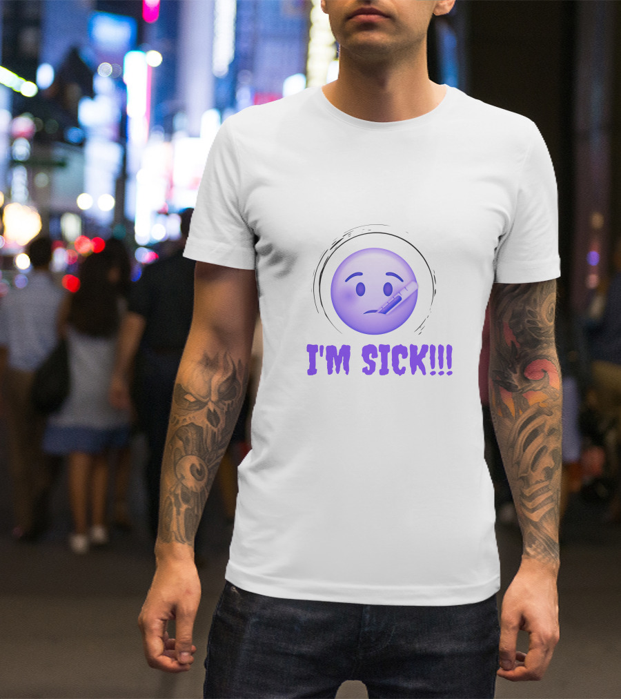 I'M SICK Emoji Face With Thermometer T-Shirt
