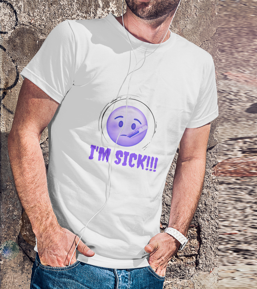 I'M SICK Emoji Face With Thermometer T-Shirt