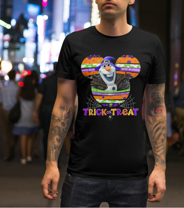 Happy Halloween Trick Or Treat Olaf Mickey Ears T-Shirt