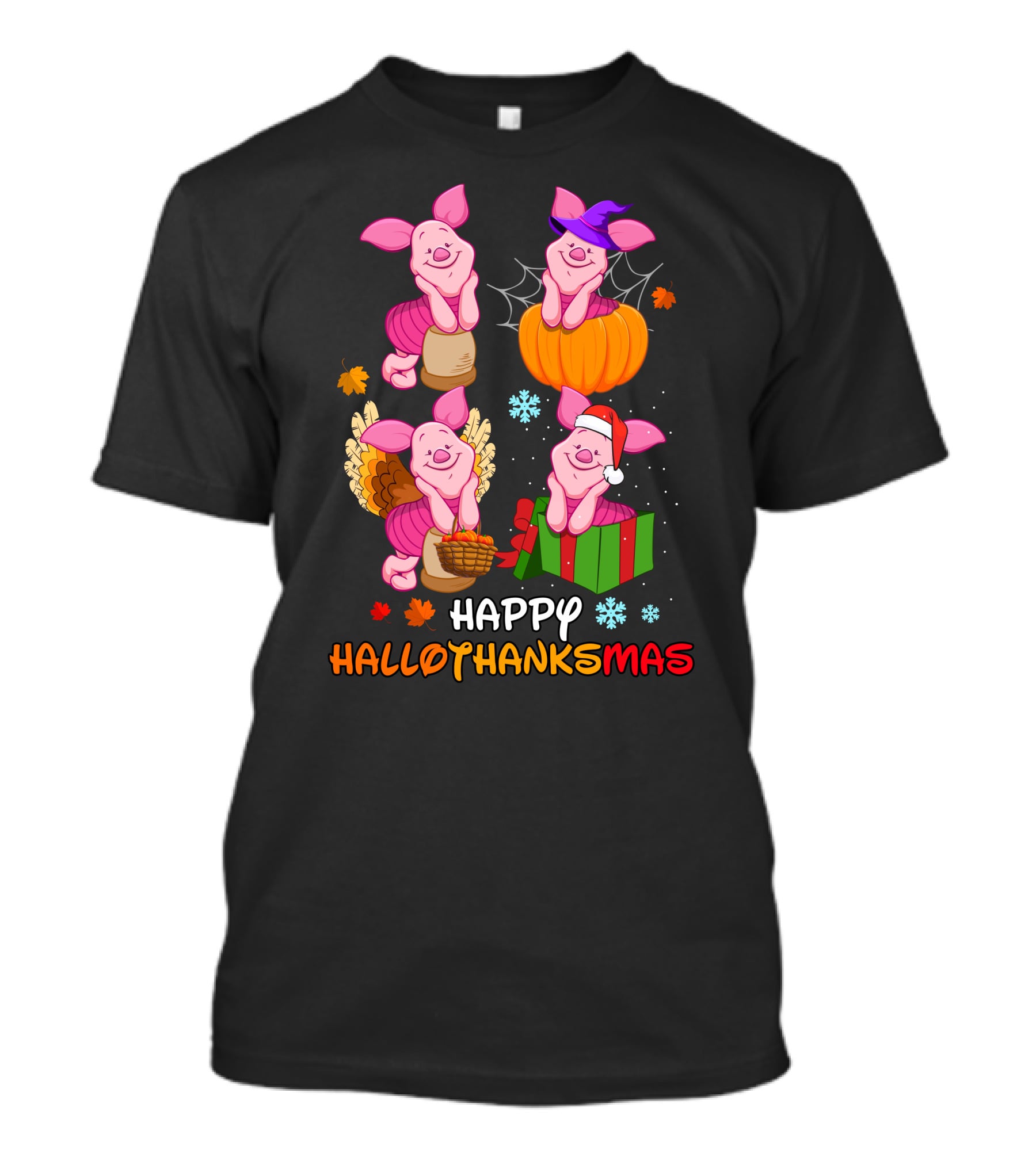 Happy Hallothanksmas Piglet Festive Seasons T-Shirt