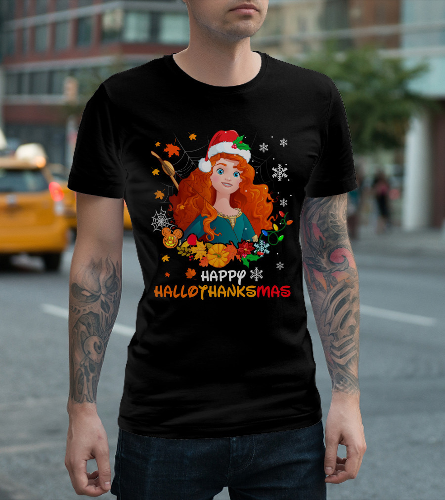 Happy Hallothanksmas Merida Holiday Fusion T-Shirt