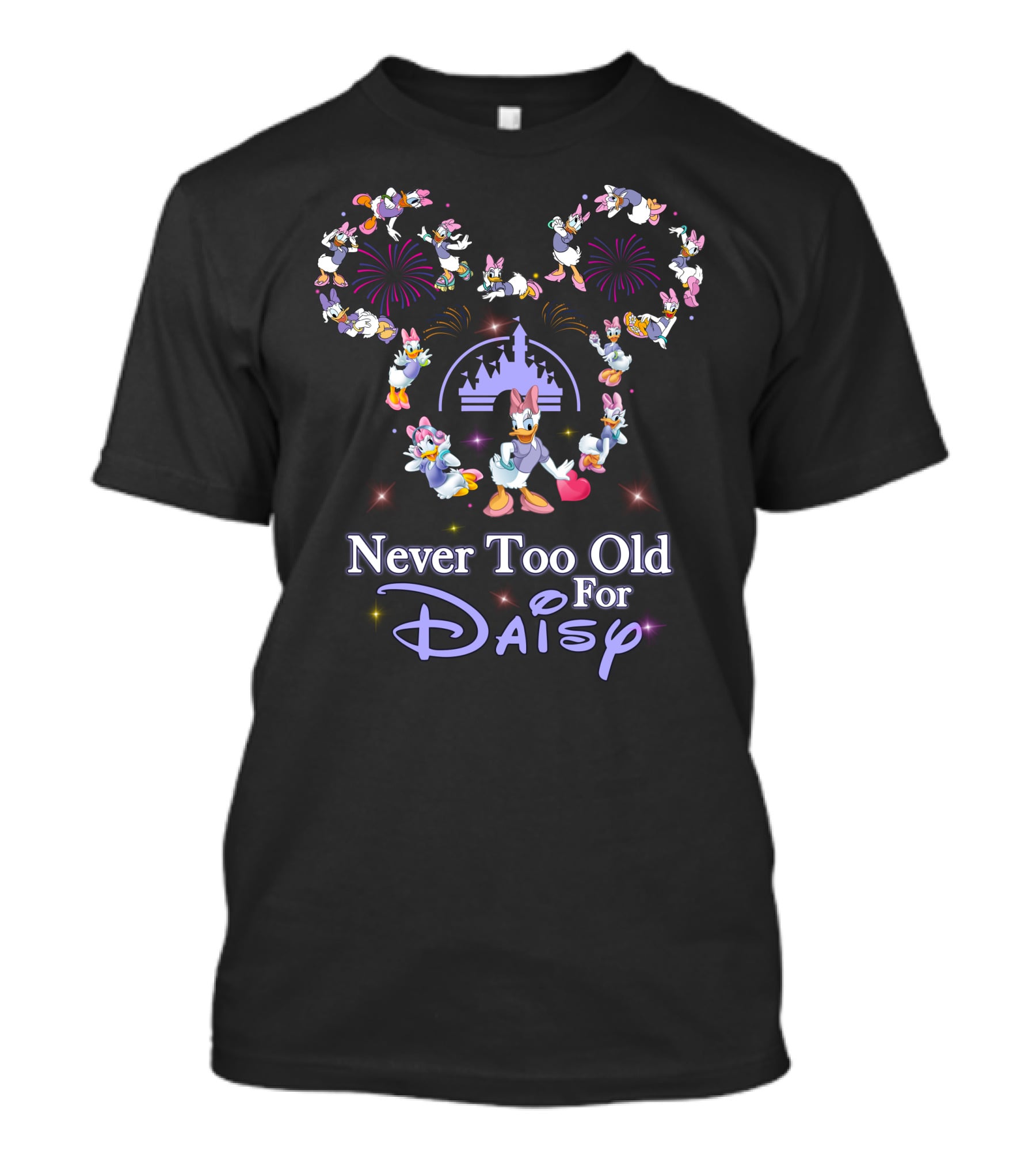 Never Too Old For Daisy Disney Fireworks Castle T-Shirt