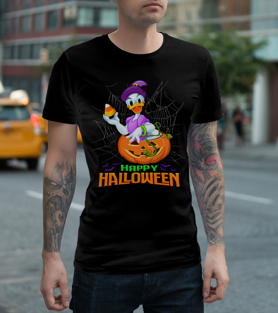 Happy Halloween Daisy Duck Halloween Pumpkin Costume Candy Corn T-Shirt