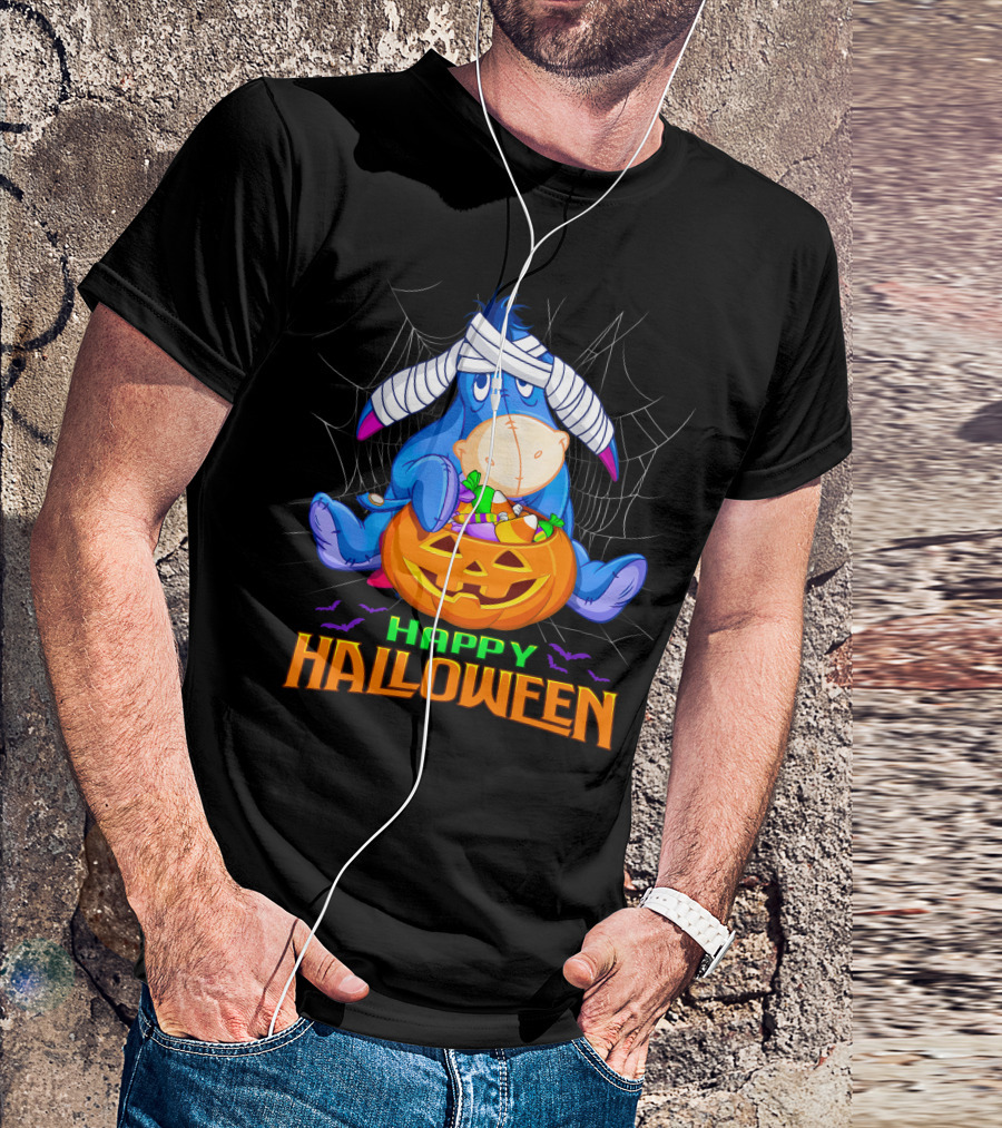 Eeyore Happy Halloween Pumpkin Candy Basket T-Shirt
