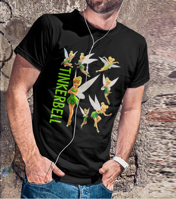 Tinker Bell Fairies In Action With Wings And Green Dress T-Shirt