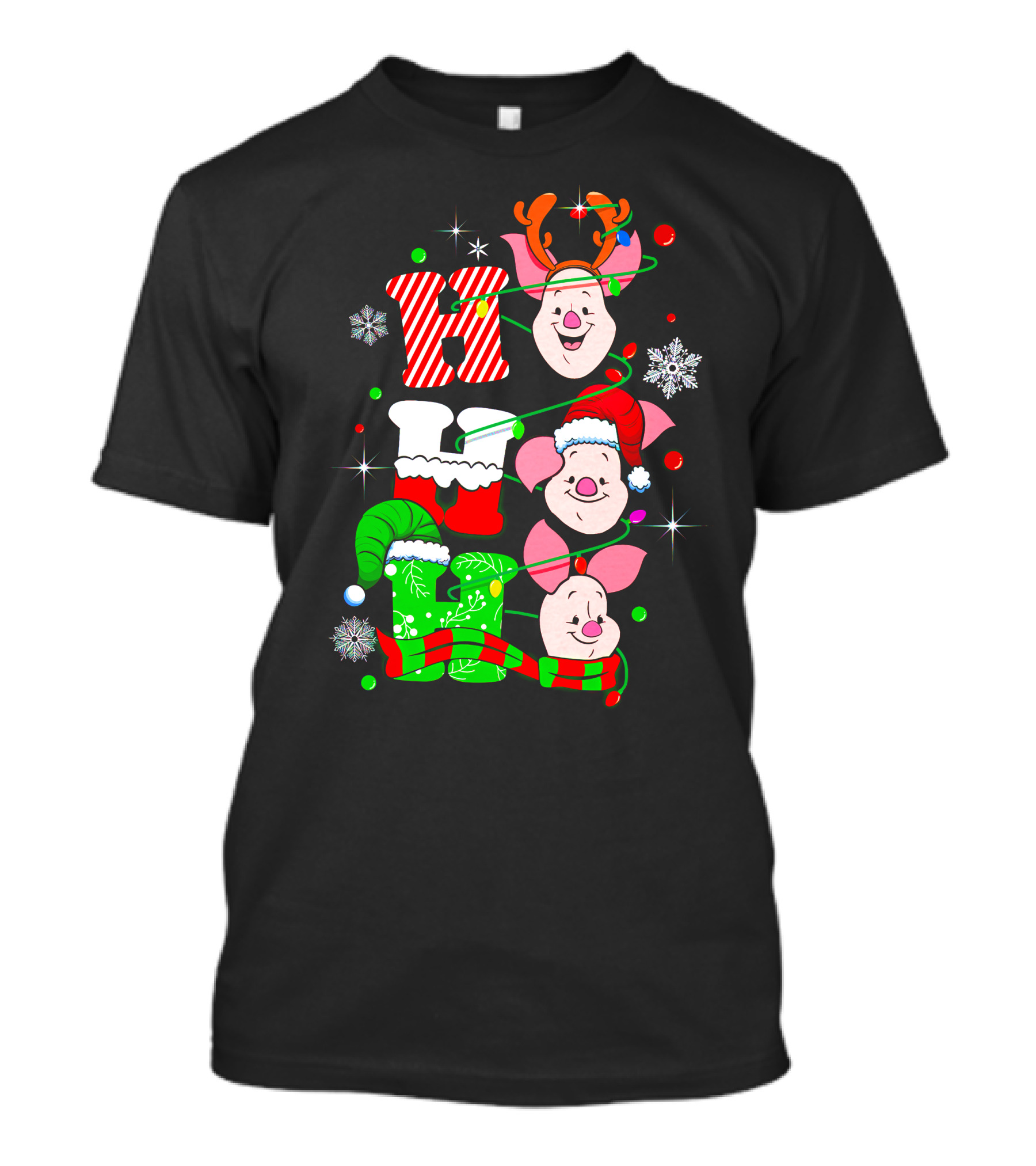 Holiday Piglet H O H Christmas Cheer T-Shirt