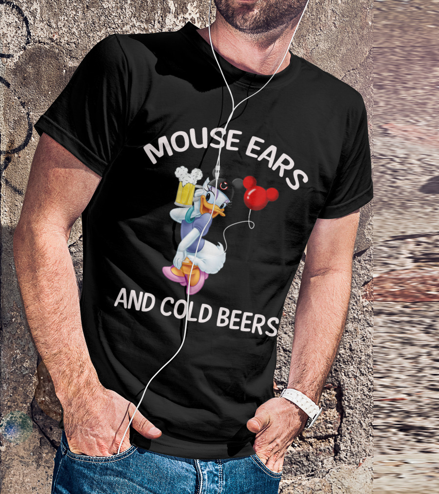 Mouse Ears And Cold Beers Daisy Duck Balloon And Beer Cartoon T-Shirt