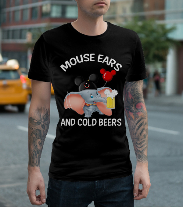 Mouse Ears And Cold Beers Dumbo Balloon Hat Drink T-Shirt