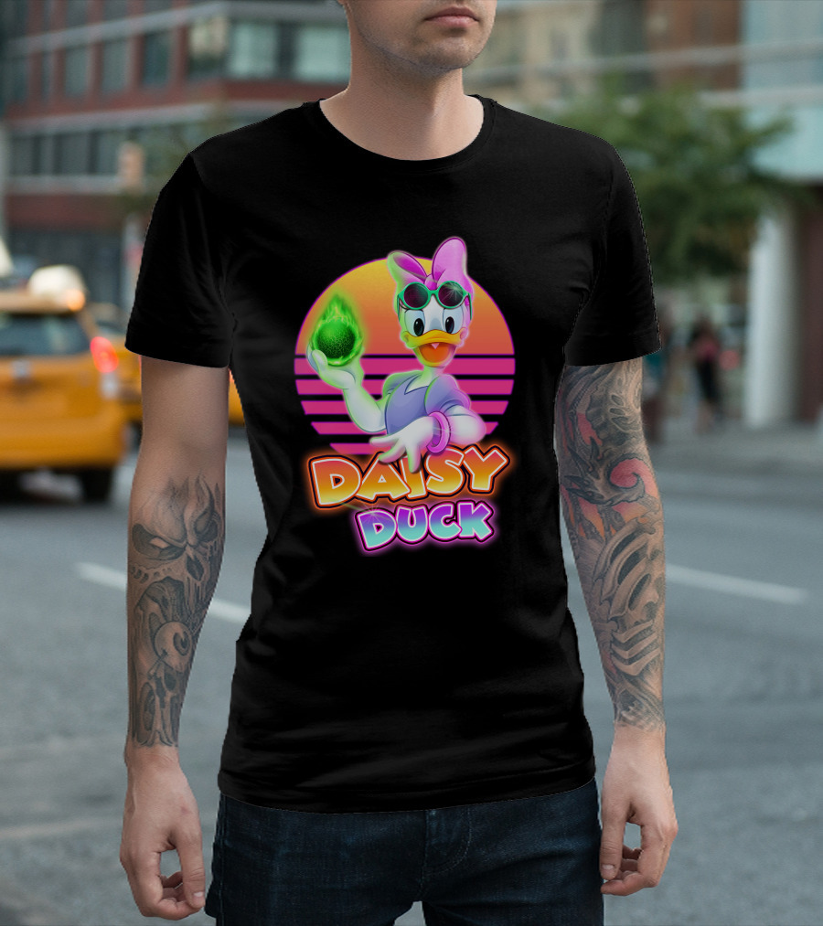 Daisy Duck Neon Glow Vintage Retro Aesthetic T-Shirt