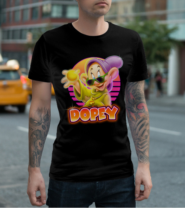 Dopey Retro Sunglasses Glow Neon Style T-Shirt