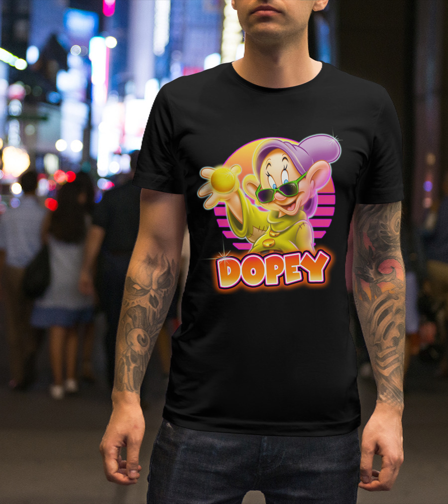 Dopey Retro Sunglasses Glow Neon Style T-Shirt