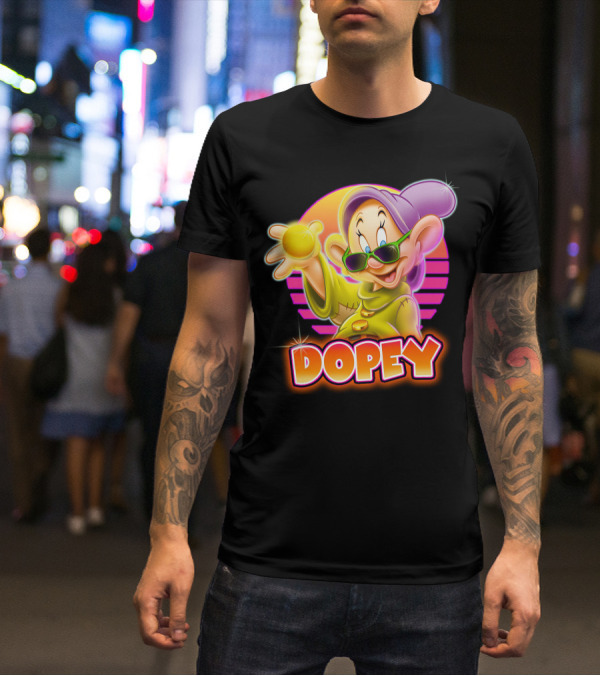 Dopey Retro Sunglasses Glow Neon Style T-Shirt