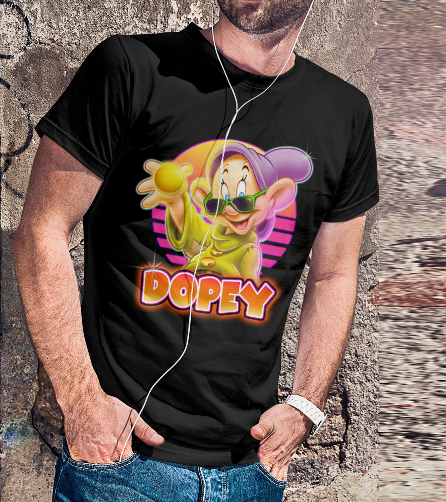 Dopey Retro Sunglasses Glow Neon Style T-Shirt