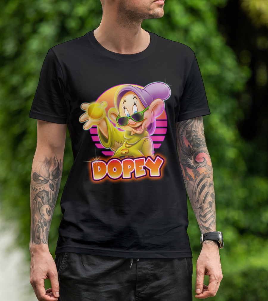 Dopey Retro Sunglasses Glow Neon Style T-Shirt