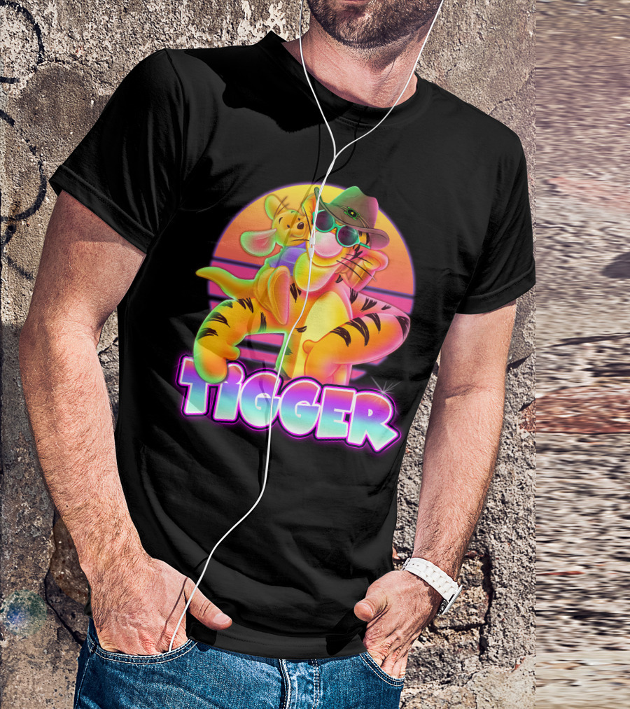Tigger And Roo Neon Sunset Charm T-Shirt