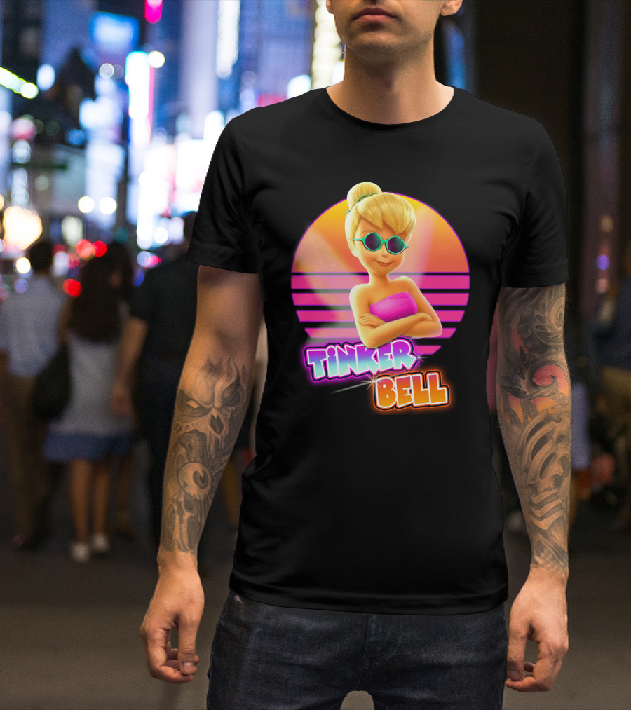 Tinker Bell 80S Retro Sunset Style T-Shirt