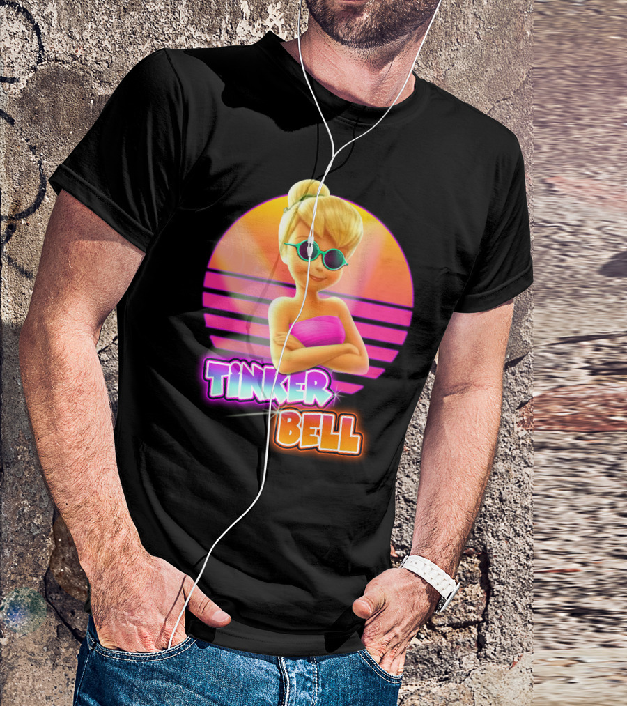 Tinker Bell 80S Retro Sunset Style T-Shirt