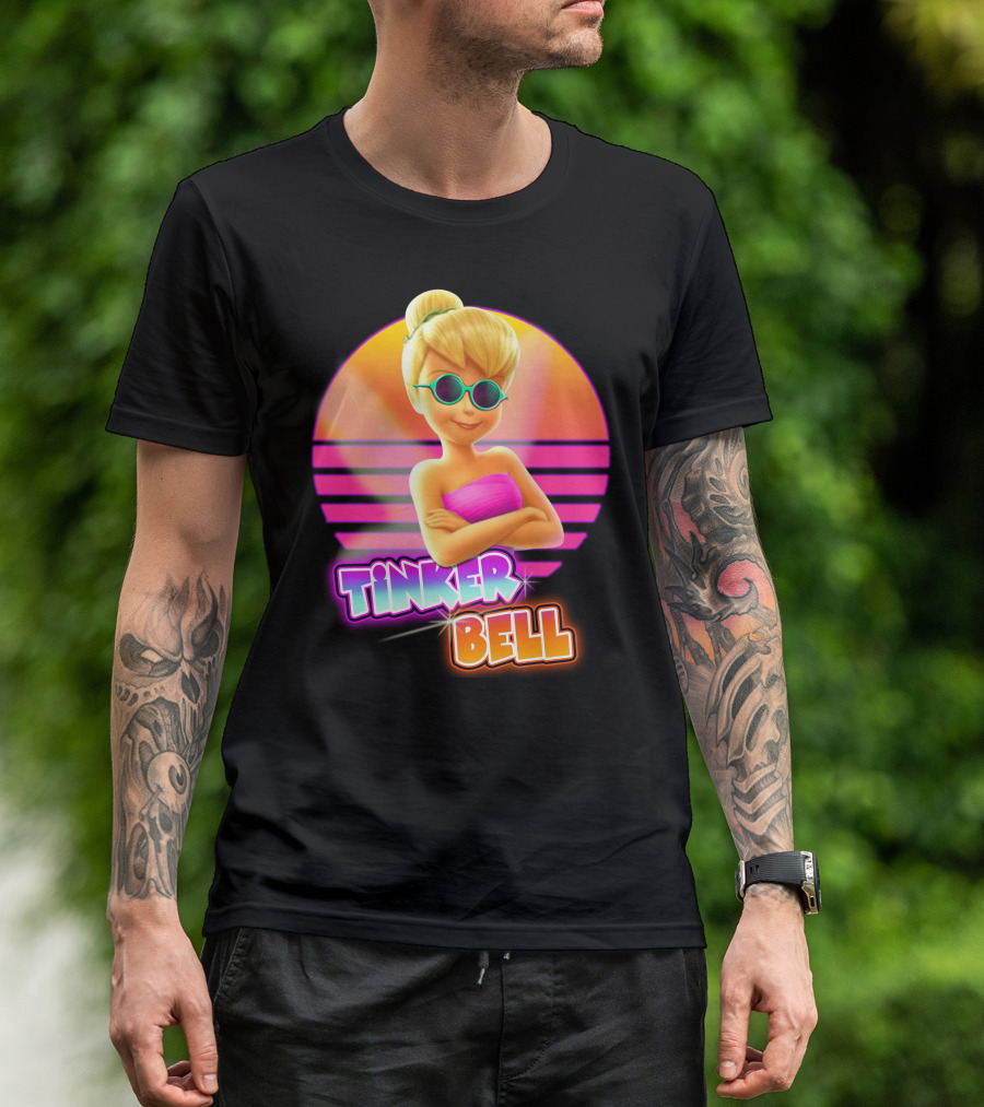Tinker Bell 80S Retro Sunset Style T-Shirt