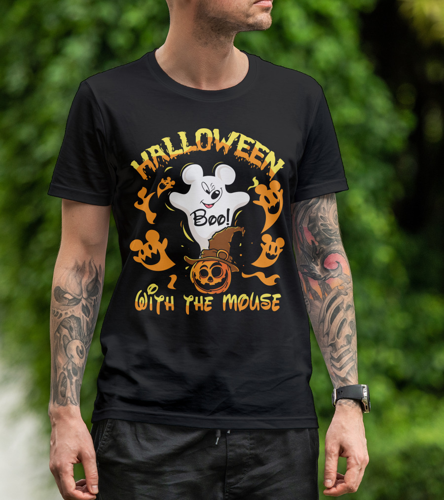 Halloween 21 Boo With The Mouse Ghost And Pumpkin Party T-Shirt