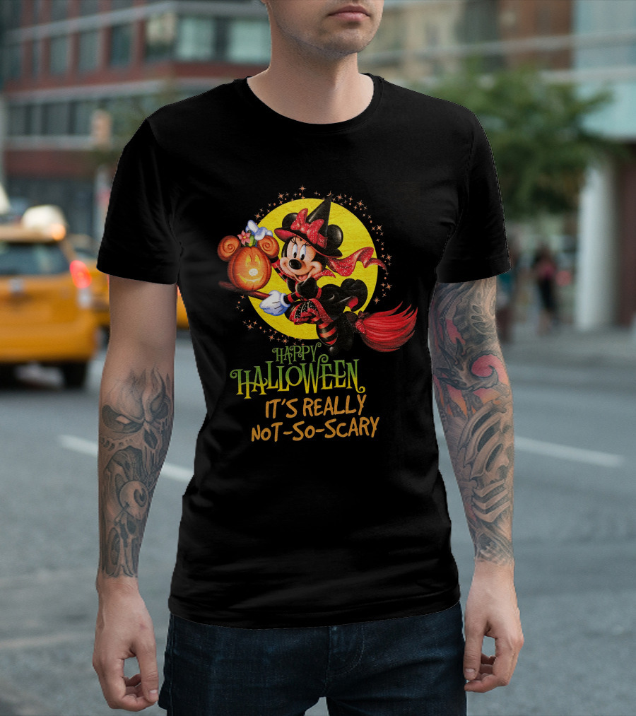 Happy Halloween It's Really Not-So-Scary Minnie Mouse Broomstick Potion Mickey Pumpkin T-Shirt