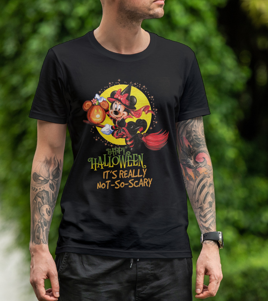 Happy Halloween It's Really Not-So-Scary Minnie Mouse Broomstick Potion Mickey Pumpkin T-Shirt