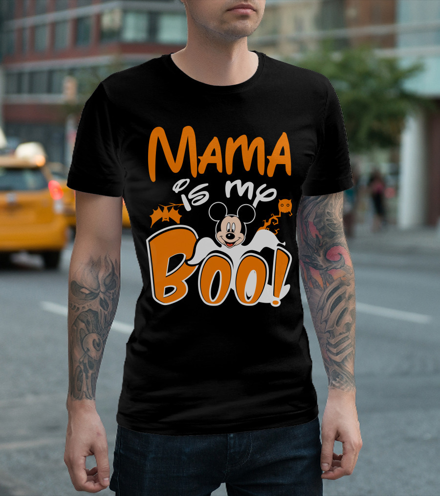 Mama Is My Boo Halloween Mickey Mouse Ghost T-Shirt