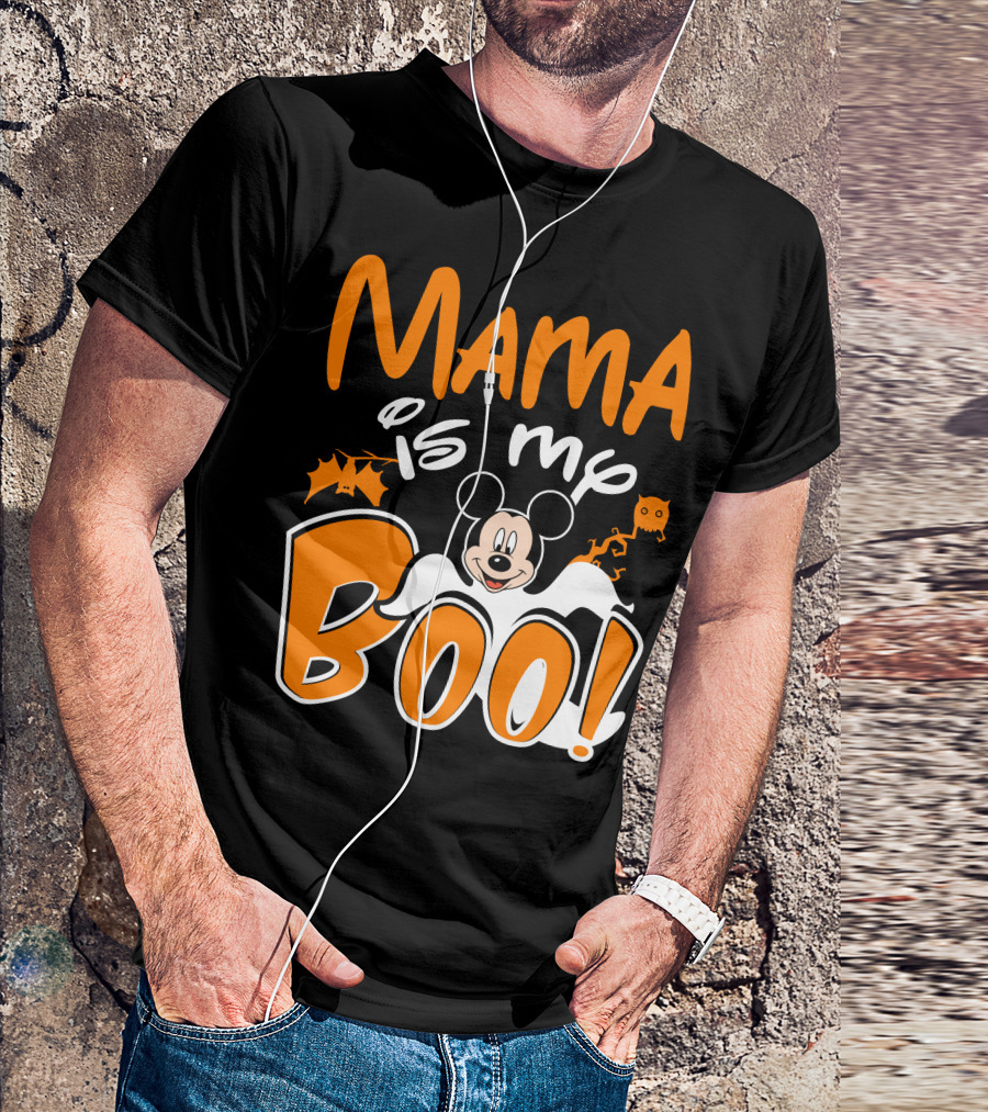 Mama Is My Boo Halloween Mickey Mouse Ghost T-Shirt