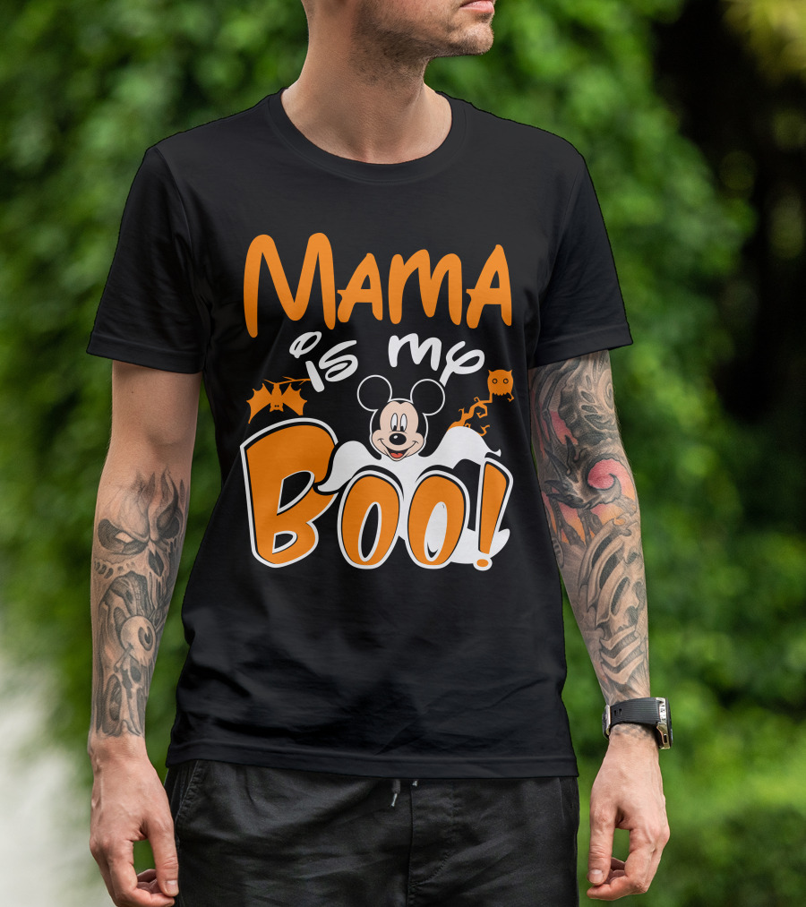 Mama Is My Boo Halloween Mickey Mouse Ghost T-Shirt