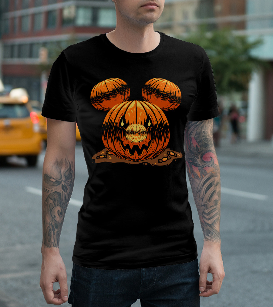 Halloween 76 Pumpkin Mouse Ears Jack-O'-Lantern T-Shirt