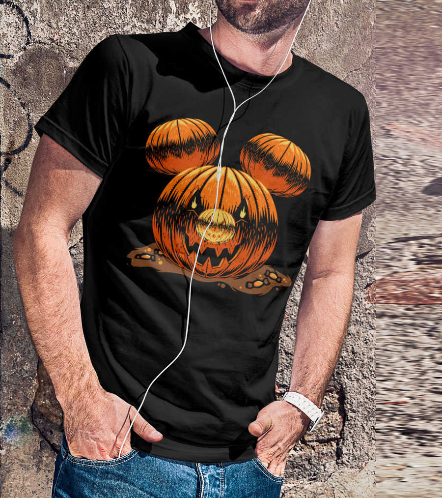Halloween 76 Pumpkin Mouse Ears Jack-O'-Lantern T-Shirt
