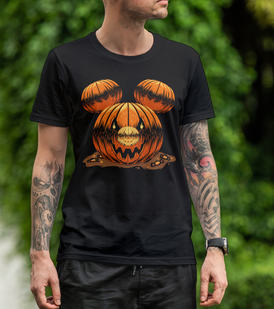 Halloween 76 Pumpkin Mouse Ears Jack-O'-Lantern T-Shirt
