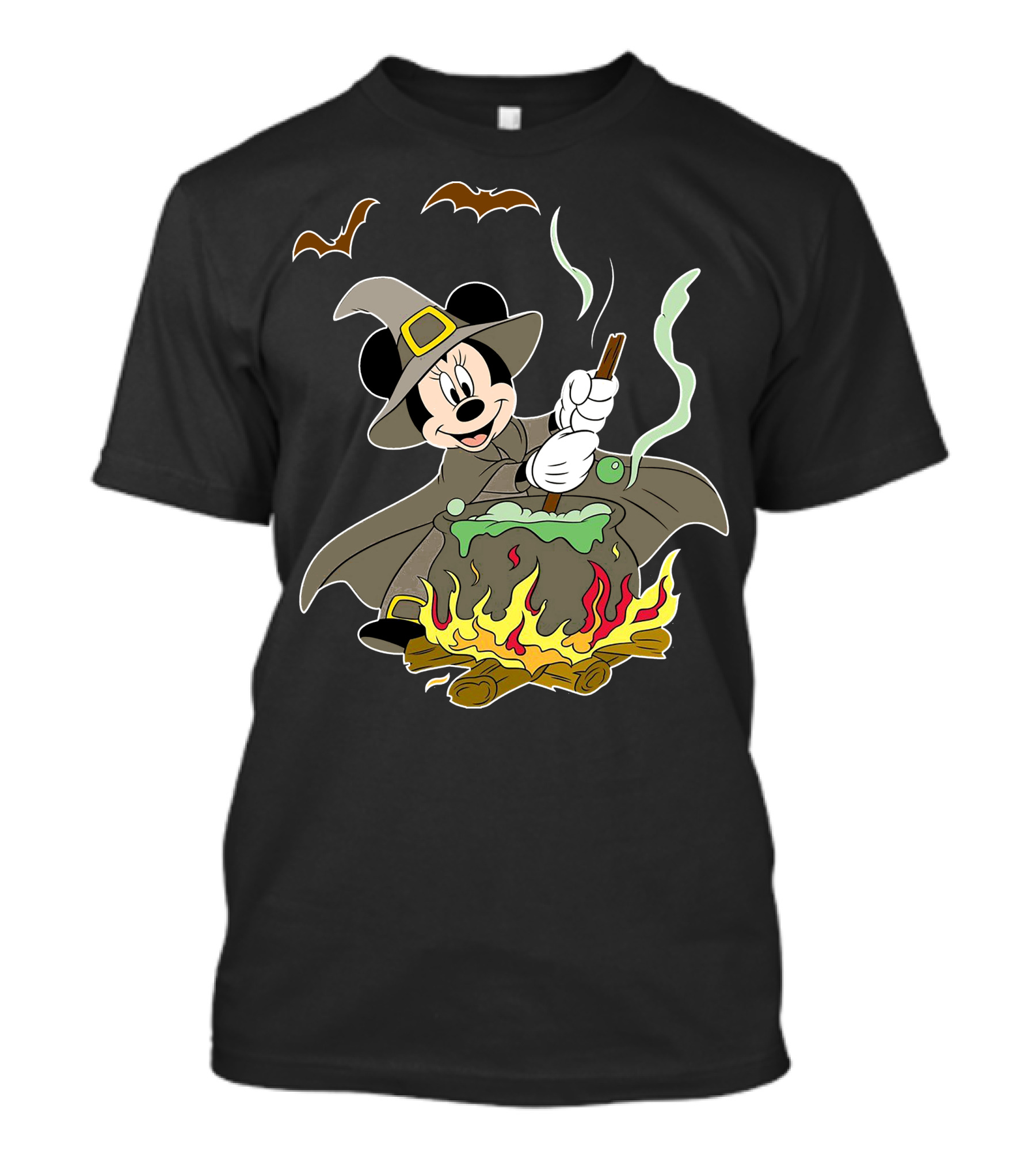 Halloween 92 Minnie Mouse Witch Cauldron And Bats T-Shirt