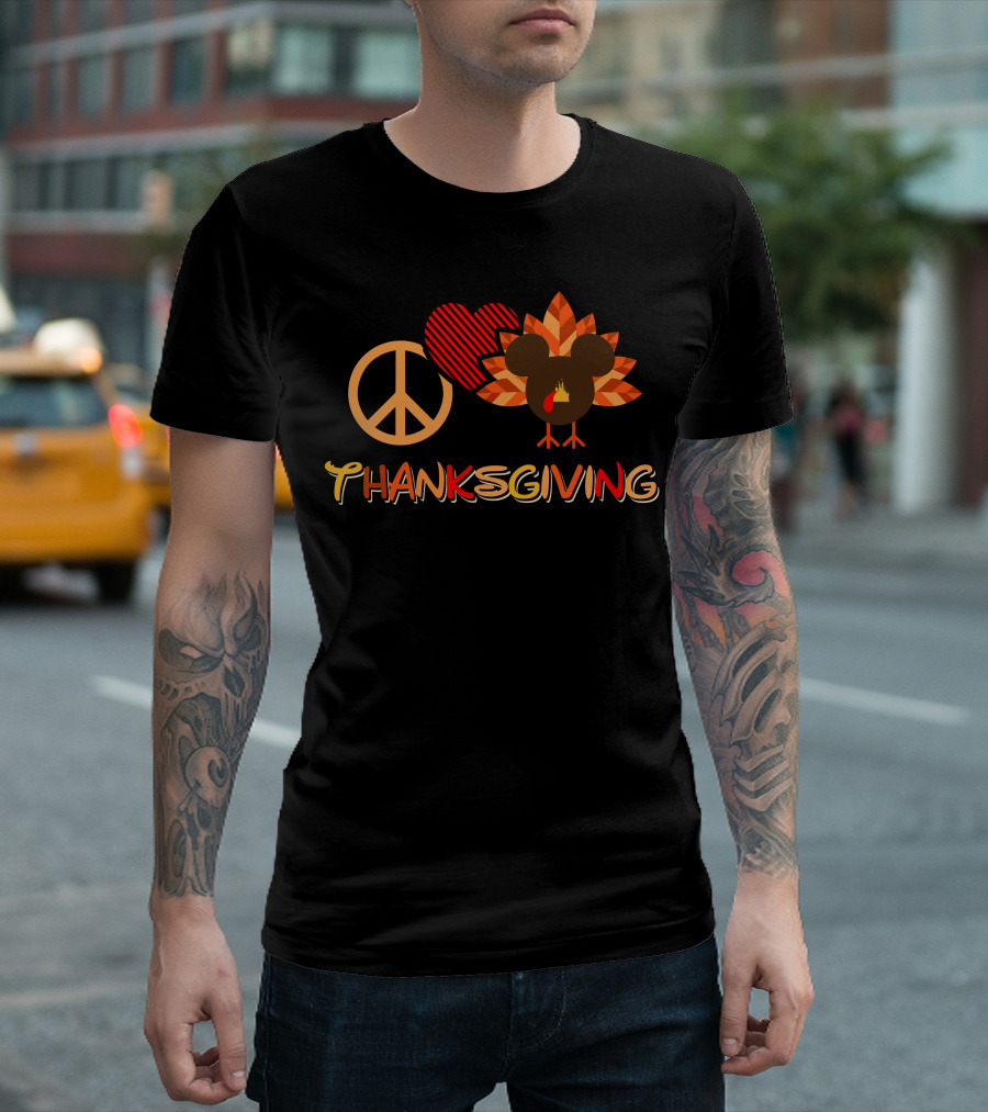 Thanksgiving Peace Love Turkey 28 T-Shirt