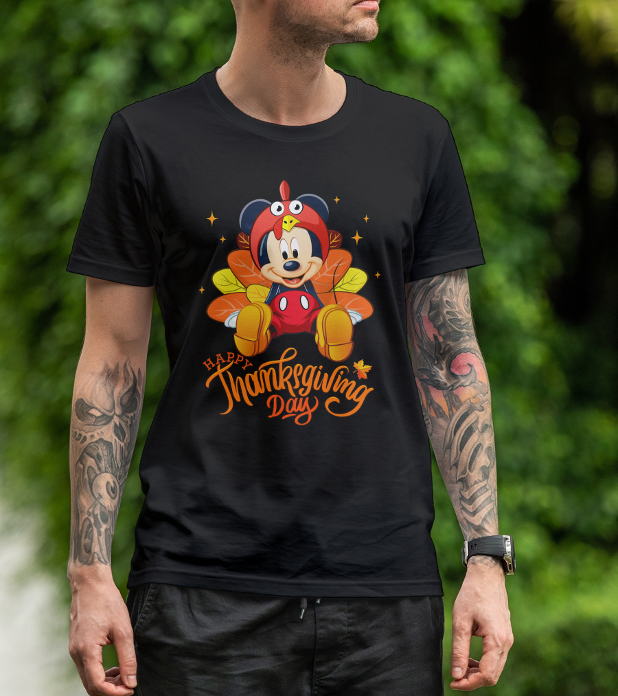 Happy Thanksgiving Day Mickey Mouse Turkey Costume T-Shirt