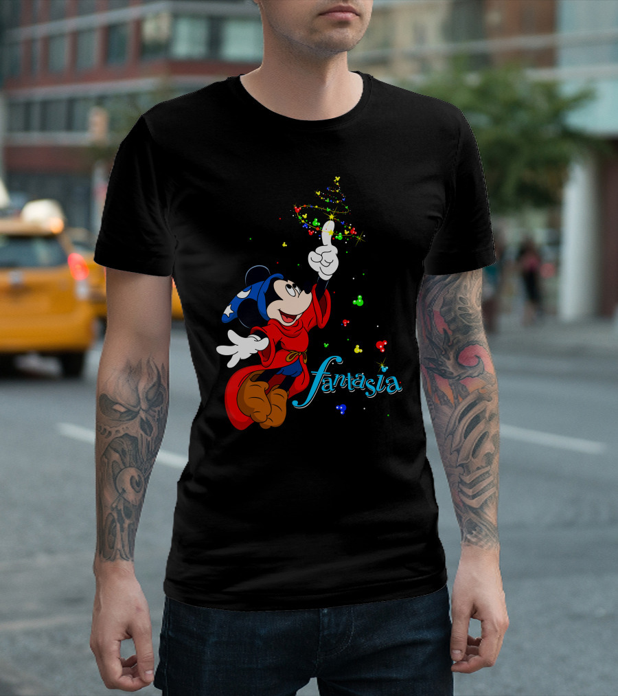 Fantasia Merry Christmas 110 Disney Mickey Mouse Sorcerer Iconic Classic T-Shirt