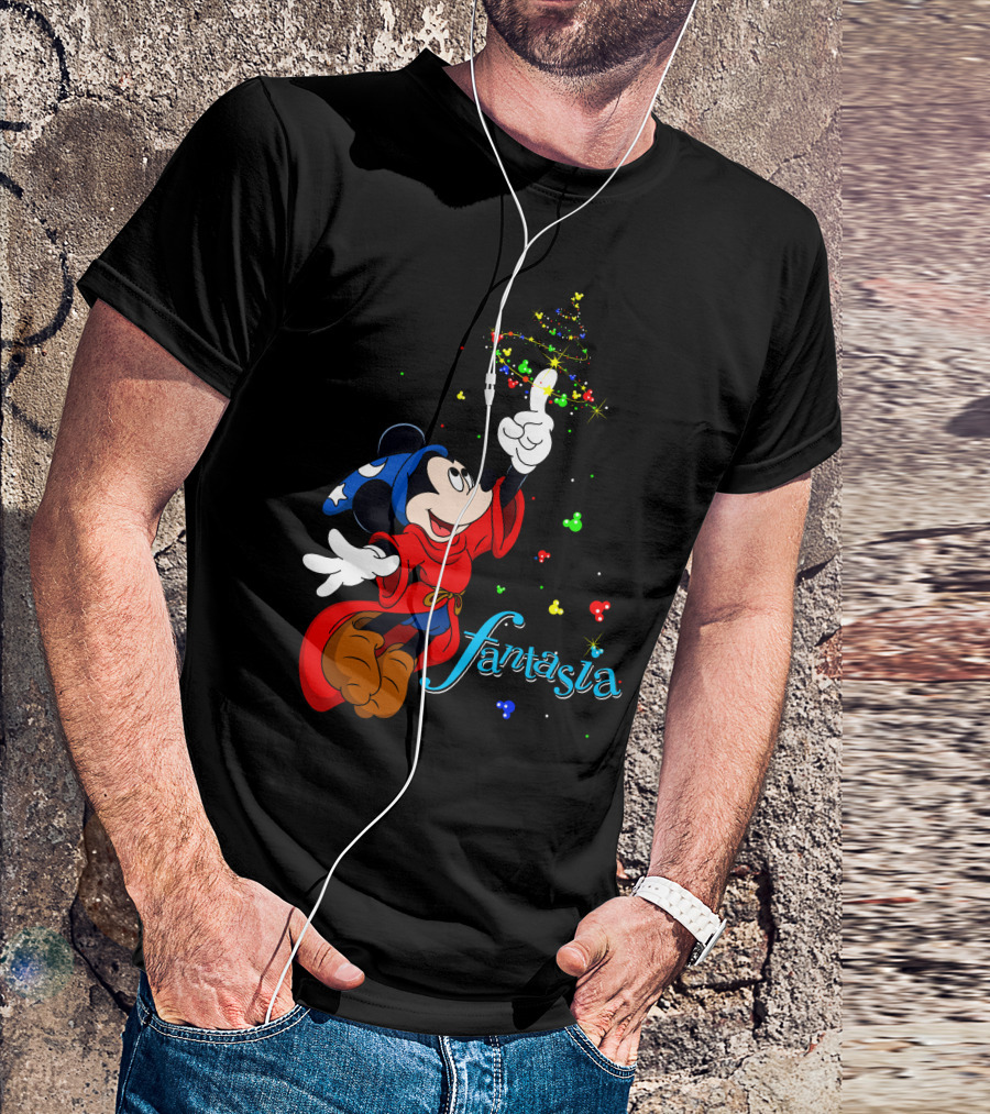 Fantasia Merry Christmas 110 Disney Mickey Mouse Sorcerer Iconic Classic T-Shirt
