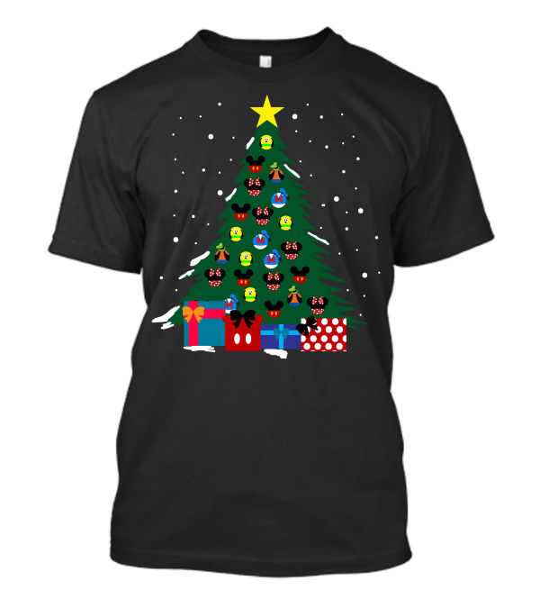 Merry Christmas 41 Disney Mickey Mouse Christmas Tree With Gift Boxes T-Shirt