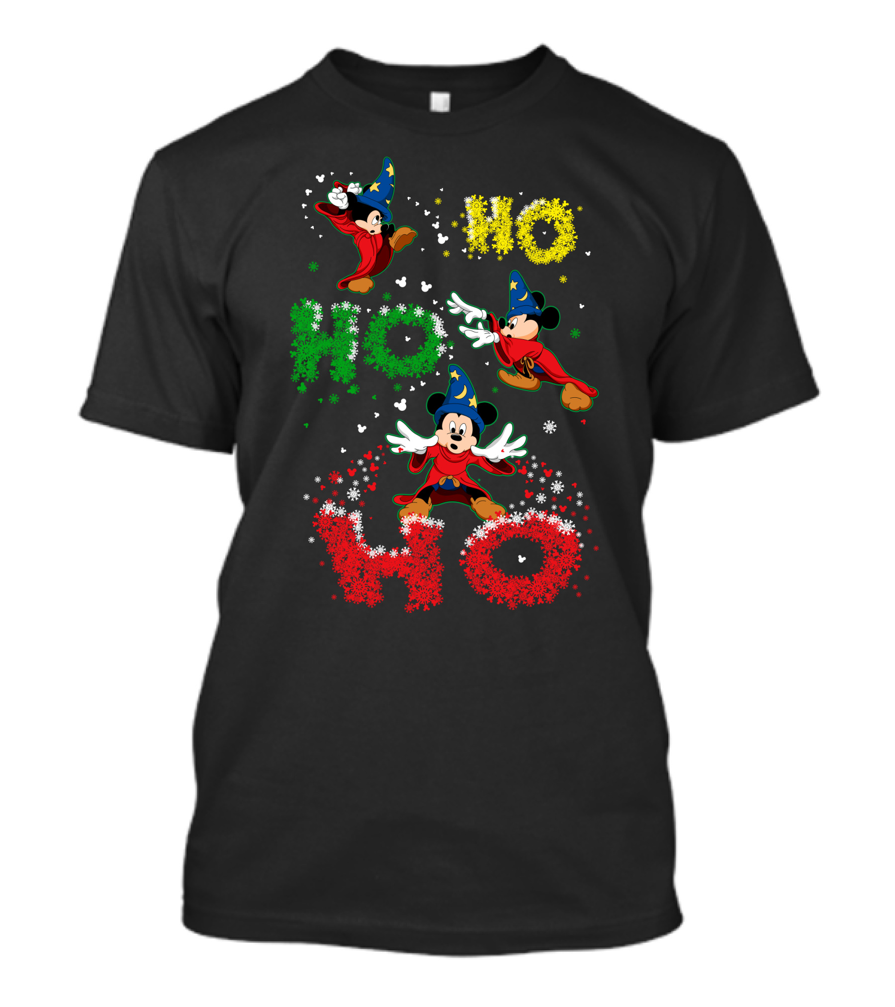 Merry Christmas 57 Mickey Mouse Fantasia Sorcerer's Apprentice Ho Ho Ho T-Shirt