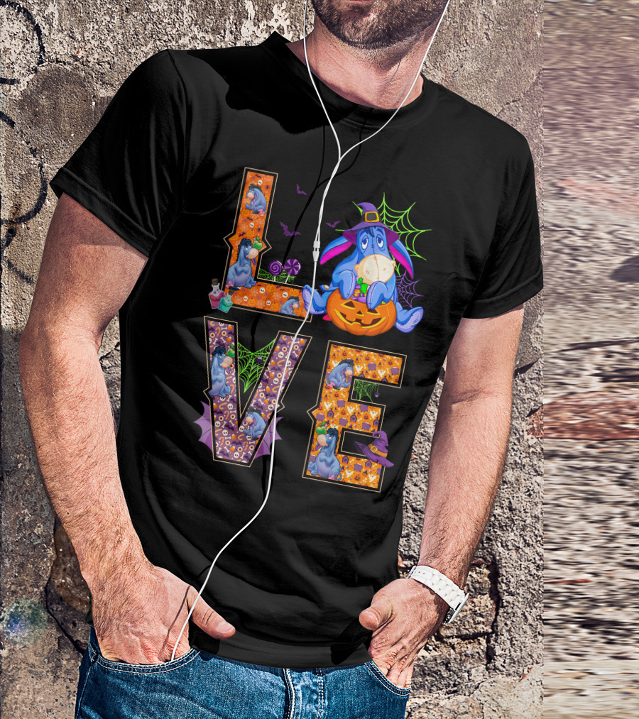 Eeyore Halloween Love Pumpkin Witch Hat Web T-Shirt