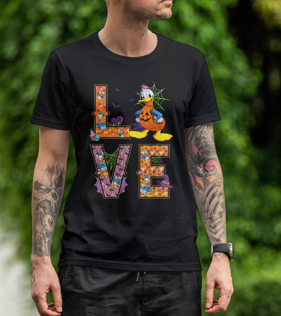 Donald Love Halloween Pumpkin Theme T-Shirt