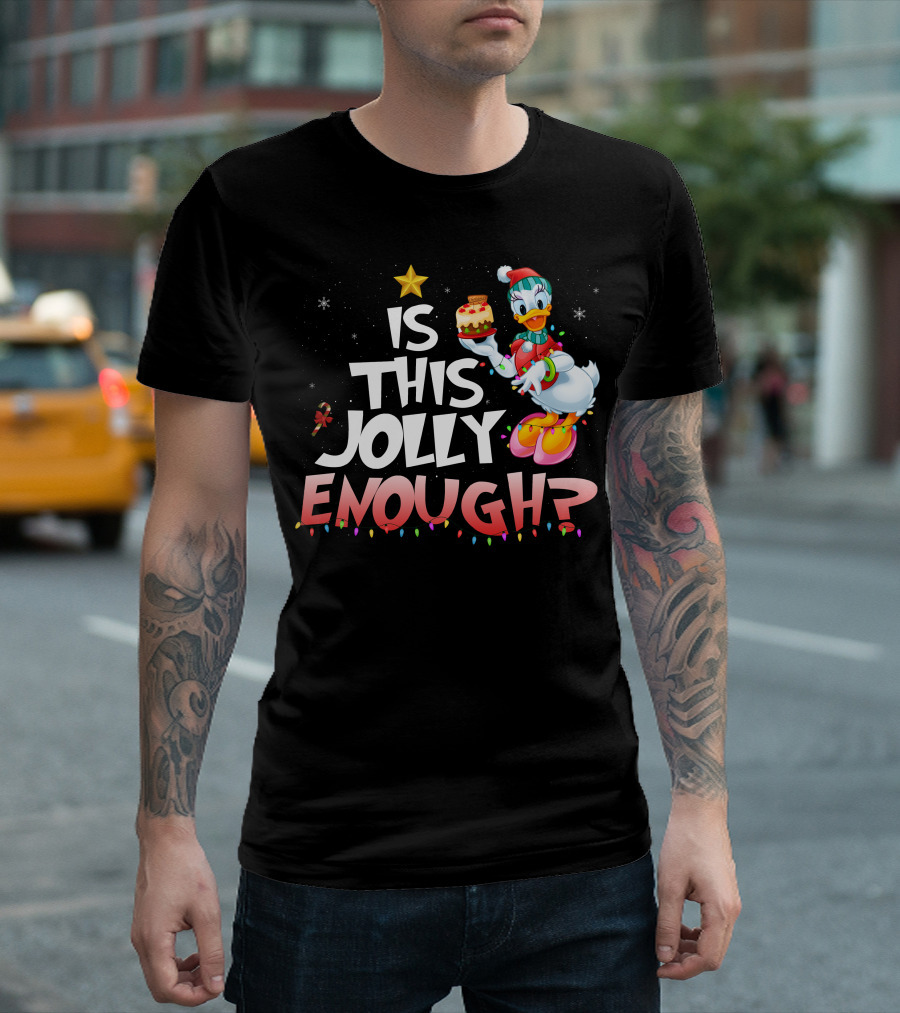 Is This Jolly Enough Daisy Duck Christmas Cake Star T-Shirt