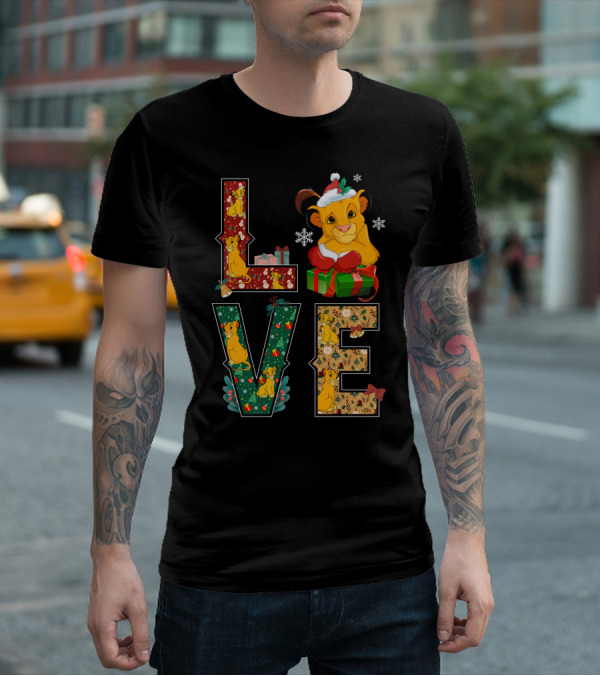 Love Christmas Simba Holiday Gifts And Decorations T-Shirt