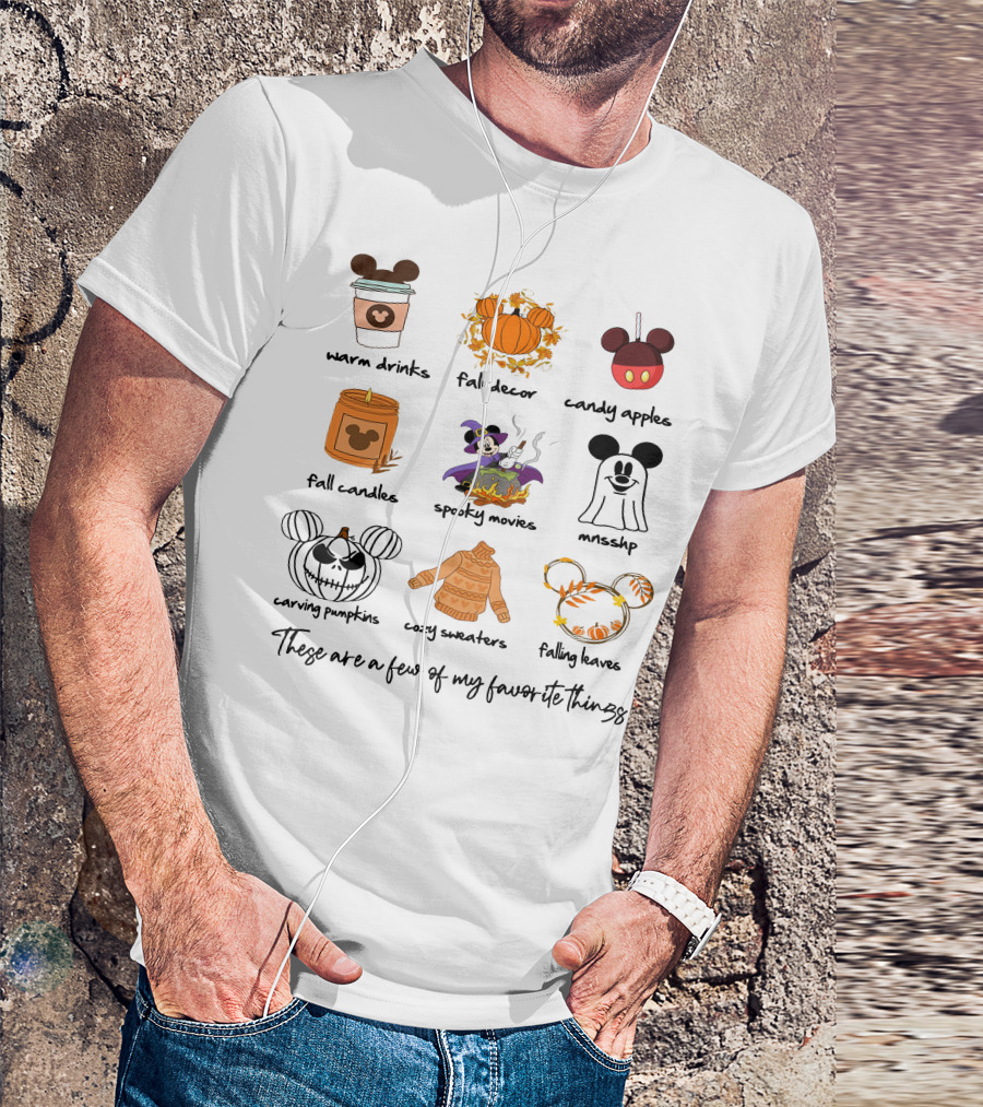 Warm Drinks Fall Decor Candy Apples Fall Candles Spooky Movies MNSSHP Carving Pumpkins Cozy Sweaters Falling Leaves Favorite Things T-Shirt