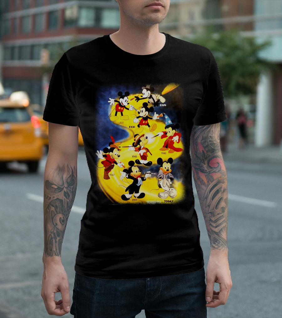 Mickey Through The Years 1928 1931 1936 1940 1941 1947 1955 Today T-Shirt