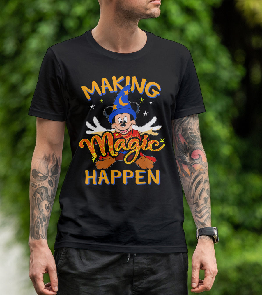Making Magic Happen Sorcerer Mickey Disney T-Shirt